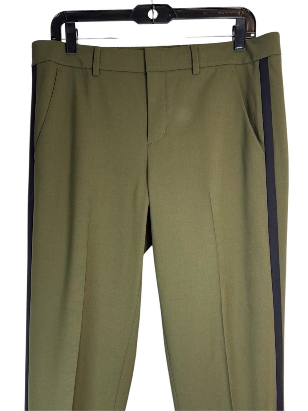 Vince Olive Green Ankle Pants with Black Side Stripe - Picture 4 of 15